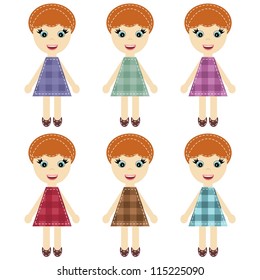 scrapbook girls in different dresses