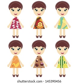 scrapbook girls on white background