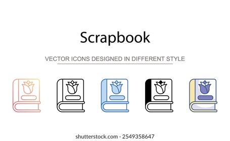 Diseño de icono de Scrapbook con fondo blanco