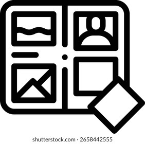 scrapbook icon. Thin Linear Style Design Isolated On White Background