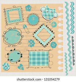 scrapbook kit with cute elements