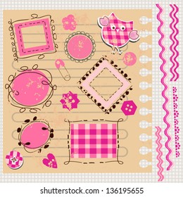 scrapbook kit with cute elements