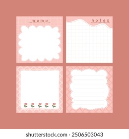 Scrapbook notes and card flat design