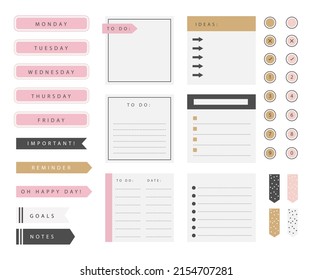 Stickers To Do Planner Agenda - Vector Illustration Royalty Free SVG,  Cliparts, Vectors, and Stock Illustration. Image 77975504.