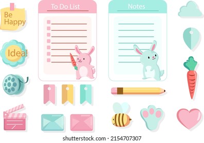 Schokoladenkarten und Karten. Tagebuch, Page Notizbuch, Notebook Bookmark Design. Tägliche Planerelementvorlage. Persönliches Memo, Papierleerliste, Dokument, Aufkleber, Karton. Vektorgrafik. 