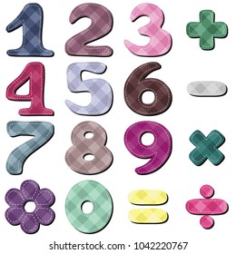 scrapbook numbers on white background