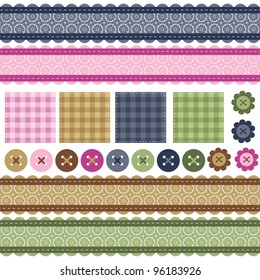 scrapbook objects with lace on white background