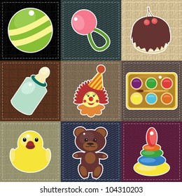 scrapbook objects on different textures patchwork