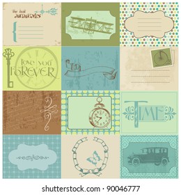 Scrapbook Paper Tags and Design Elements - Vintage Time