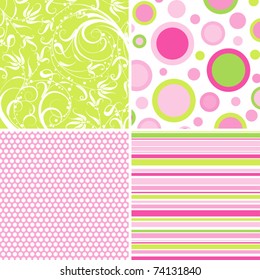 Scrapbook patterns for design, vector illustration