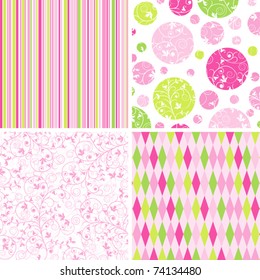 Scrapbook patterns for design, vector illustration