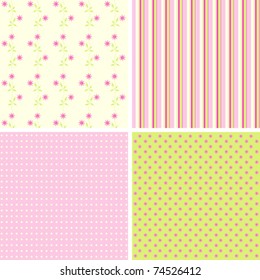 Scrapbook patterns for design, vector illustration