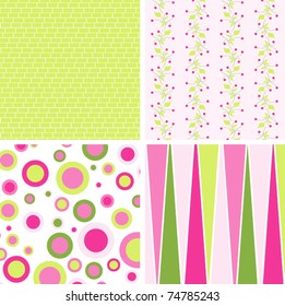 Scrapbook patterns for design, vector illustration