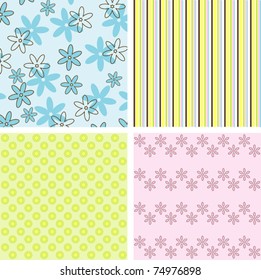 Scrapbook patterns for design, vector illustration
