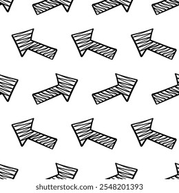 Scrapbook Scribble Arrows Symbols Seamless Pattern Background Texture. Hand drawn Cute Ornament Wallpaper, Minimalist Textile, Wrapping Paper Print Design Vector Illustration, Vintage Retro Style