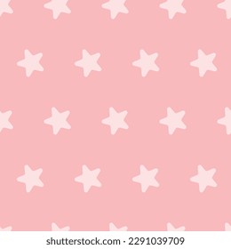 Scrapbook seamless background. Pink baby shower patterns. Cute print with star