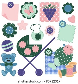 scrapbook set with different objects