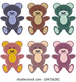 scrapbook teddy bears on white background