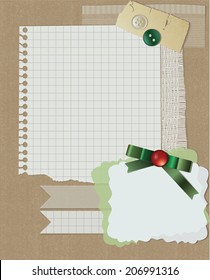 scrapbooking christmas design. vector greeting card with ribbon