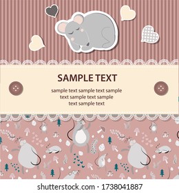 Scrapbooking frame with dancing mouses
