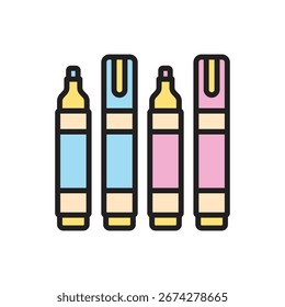 Ilustración vectorial de icono de resaltador de Scrapbooking
