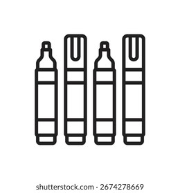 Ilustração do vetor do ícone de contorno do marca-texto de recorte