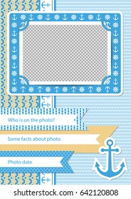 Scrapbooking ideas. Photo album in the nautical style. Children's photo book.