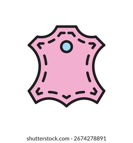 Scrapbooking Leather Icon Vector Illustration