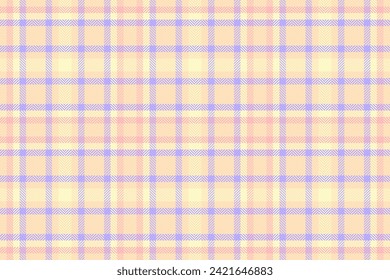 Scrapbooking pattern textile texture, mosaic plaid vector seamless. Straight background fabric tartan check in light and peach puff color.