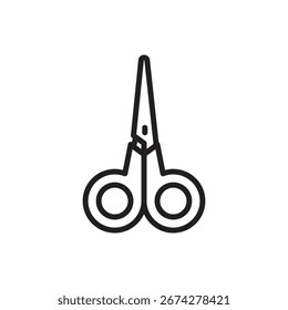 Scrapbooking Scissors Outline Icon Vector Illustration