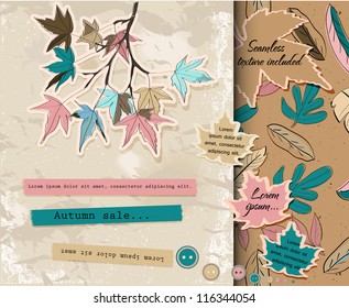 Scrapbooking set about autumn. Vector illustration EPS10