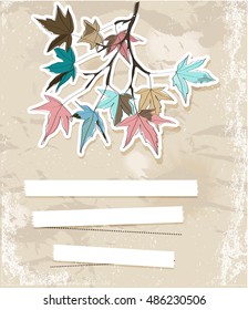 Scrapbooking set about autumn. Vector illustration EPS10