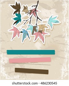 Scrapbooking set about autumn. Vector illustration EPS10