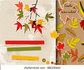 Scrapbooking set about autumn. Vector illustration EPS10