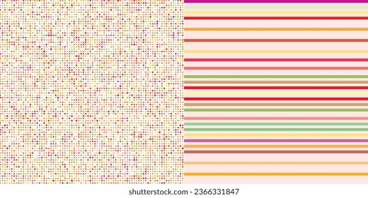 Scrapbooking set. Different textures and prints. Multicolor background, colorful texture with circles for scrapbook paper. Vector illustration with floral, dotted, striped pattern for your layouts.