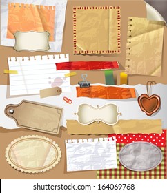 Scrapbooking set. old paper textures