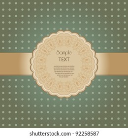 scrapbook-style retro background or greeting card with stained paper, label