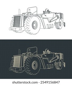 Scraper for heavy earthmoving and mining applications blueprints