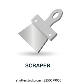 Scraper icon. 3d illustration from construction instruments collection. Creative Scraper 3d icon for web design, templates, infographics and more