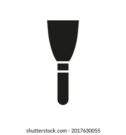 Scraper icon. Spatula outline trowel work tool. Black  silhouette repair and built symbol. Vector isolated on white.