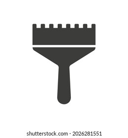 Scraper icon. Spatula outline trowel work tool. Black silhouette repair and built symbol. Vector isolated on white.