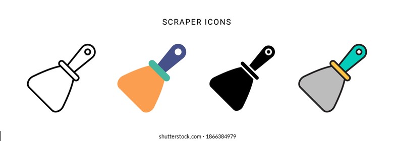 scraper icon vector with different style design. isolated on white background