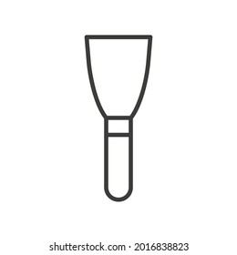 Scraper line icon. Spatula outline trowel work tool. Black repair and built symbol. Vector isolated on white.