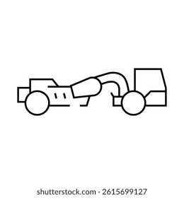 scraper machine construction vehicle line icon vector. scraper machine construction vehicle sign. isolated contour symbol black illustration