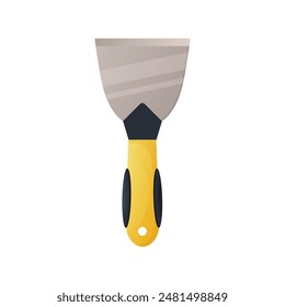 Scraper, putty knife on white isolated background. Cartoon style.