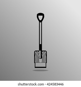 scraper shovel icon on a gray background