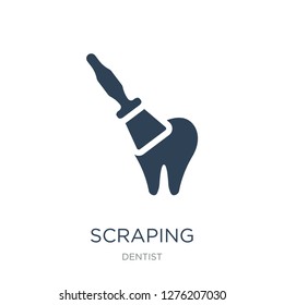 scraping icon vector on white background, scraping trendy filled icons from Dentist collection, scraping vector illustration