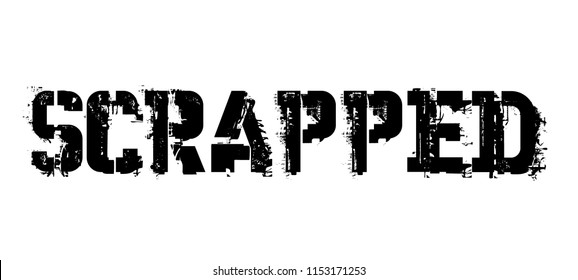 Scrapped typographic stamp