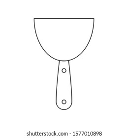Scrapper or putty knife tool icon in vector line drawing
