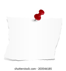 Scraps of paper with pin